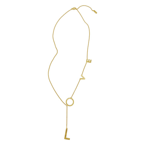 Love Lariat Necklace solid 14 karat gold