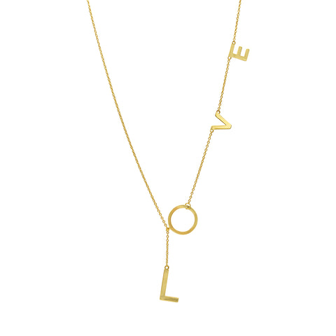 Love Lariat Necklace silver gold