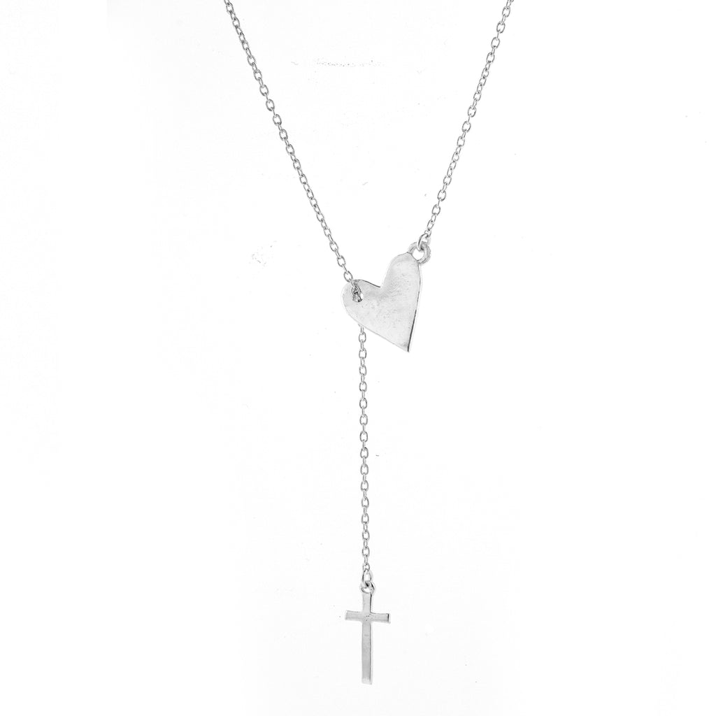 Habors Silver Sacred Heart Cross Pendant Chain Necklace : Amazon.in:  Jewellery