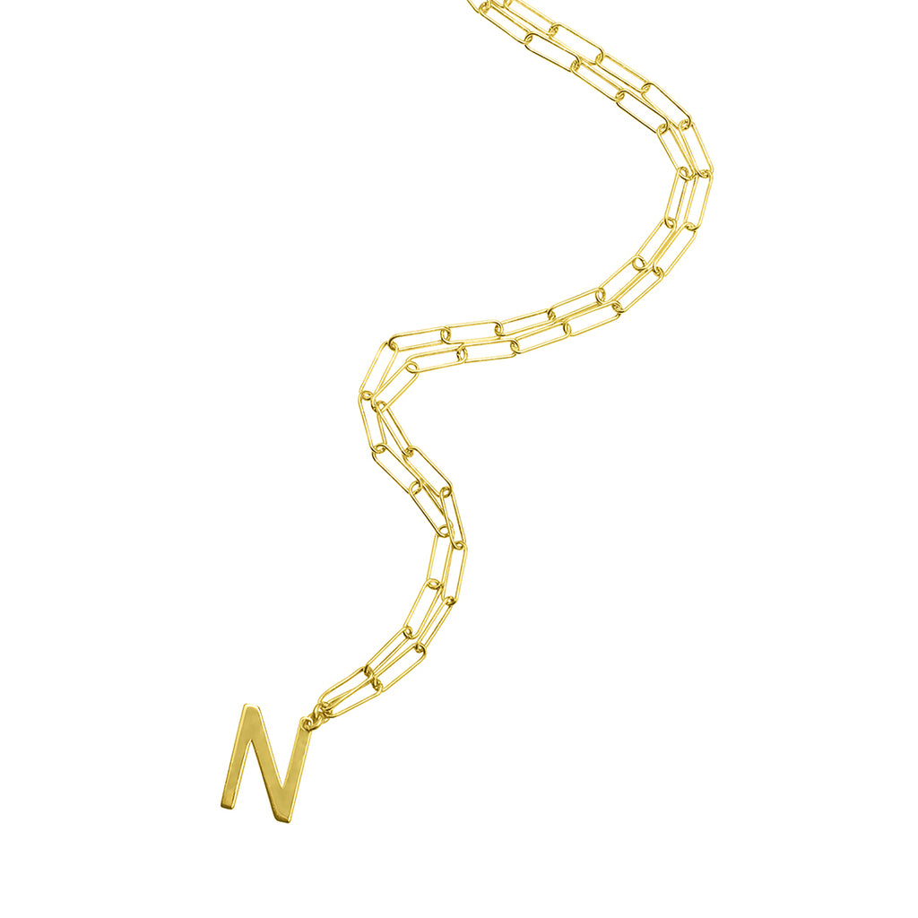 Adornia Paper Clip Link with Exposed Crystal Lock Necklace silver gold –  ADORNIA