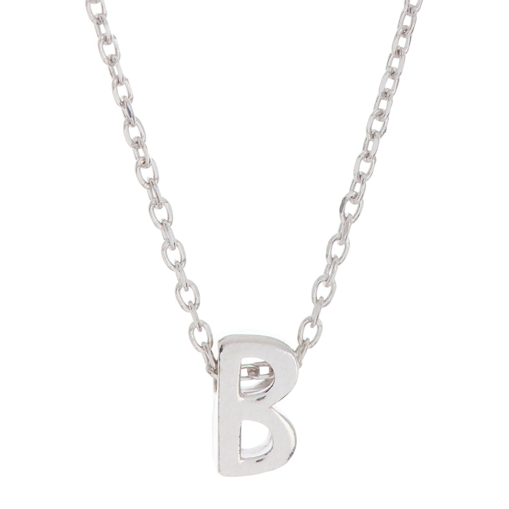 Silver Initial V Adorned with White Crystal