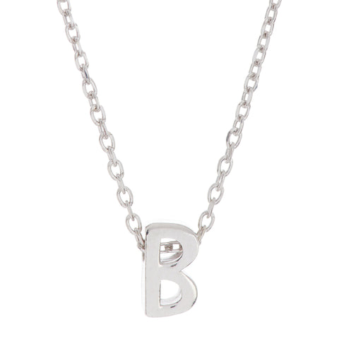 Mini Initial Pendant Necklace silver gold