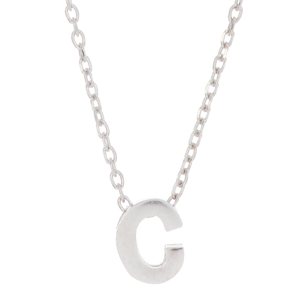 Silver Clear Crystal Studded C Initial Pendant – www.pipabella.com