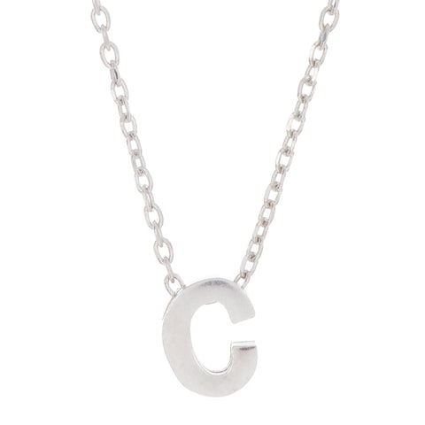 Mini Initial Pendant Necklace silver gold