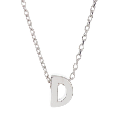 Mini Initial Pendant Necklace silver gold