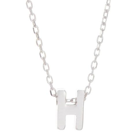 Mini Initial Pendant Necklace silver gold