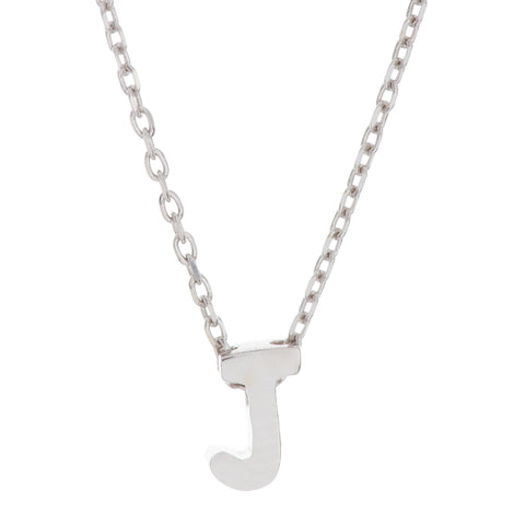 Mini Initial Pendant Necklace silver gold