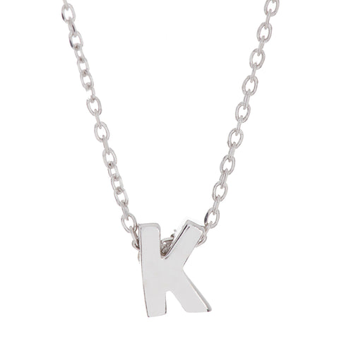 Mini Initial Pendant Necklace silver gold