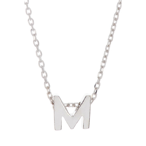 Mini Initial Pendant Necklace silver gold