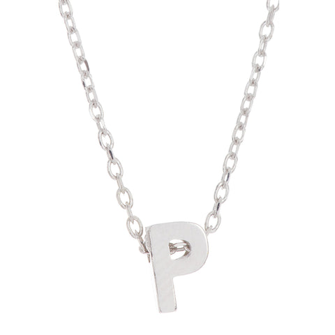 Mini Initial Pendant Necklace silver gold