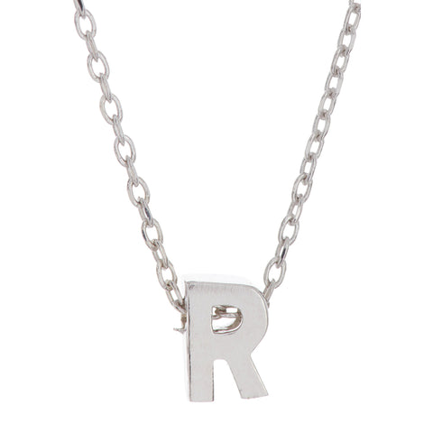 Mini Initial Pendant Necklace silver gold