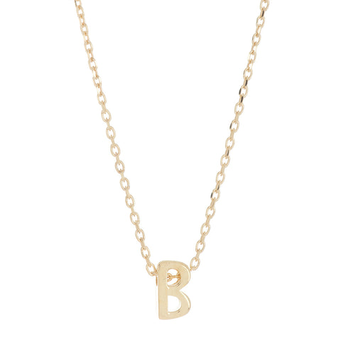 Mini Initial Pendant Necklace silver gold