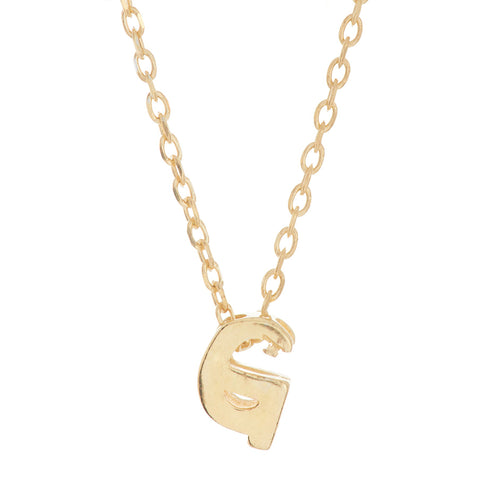 Mini Initial Pendant Necklace silver gold