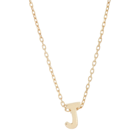 Mini Initial Pendant Necklace silver gold