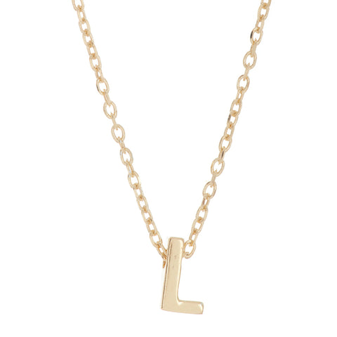 Mini Initial Pendant Necklace silver gold