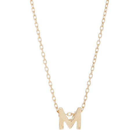 Mini Initial Pendant Necklace silver gold