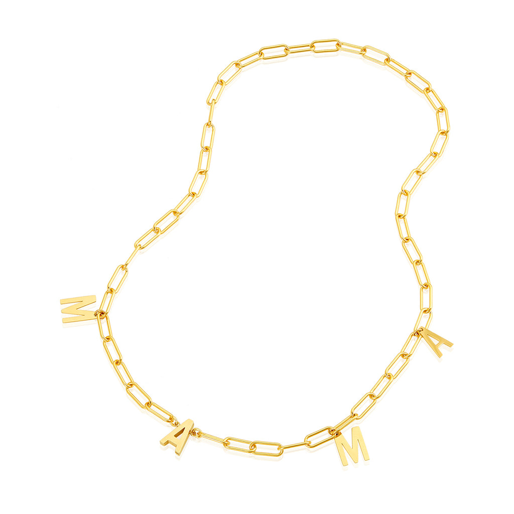 Magnetic Mama Collar Paper Clip Chain Necklace gold