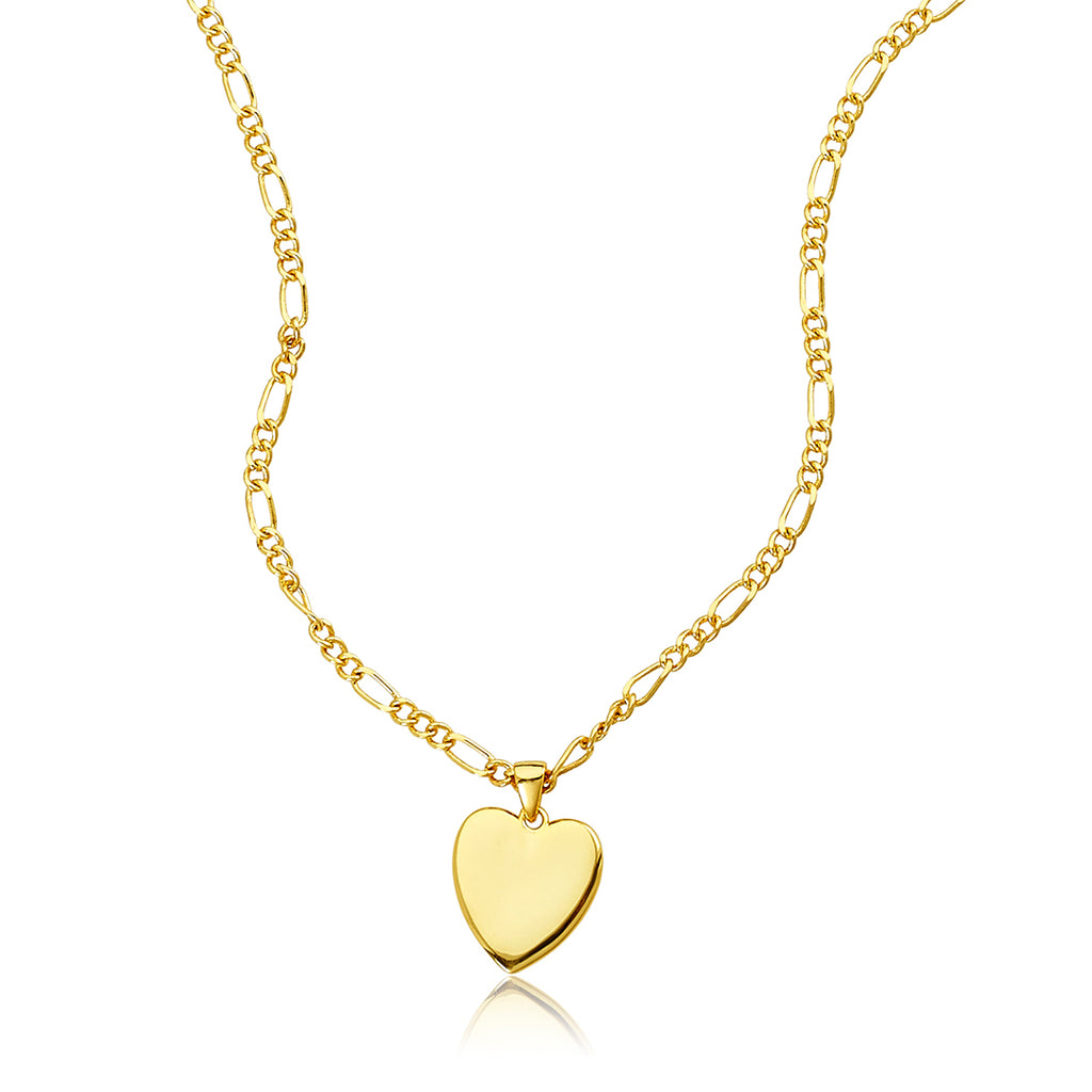 Figaro Chain Heart Necklace gold