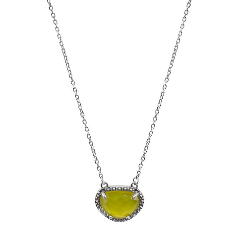 August Birthstone Necklace peridot silver gold