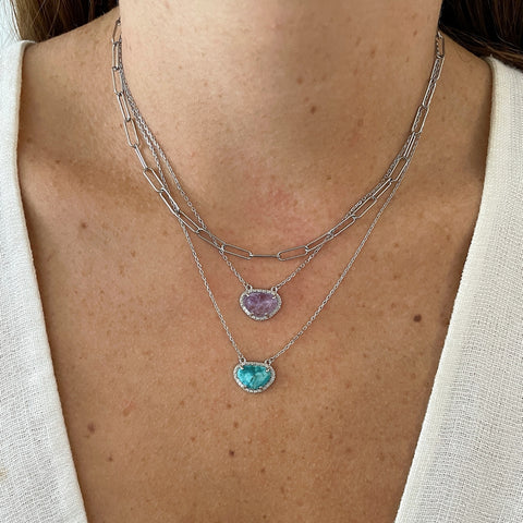 December Birthstone Necklace turquoise silver gold