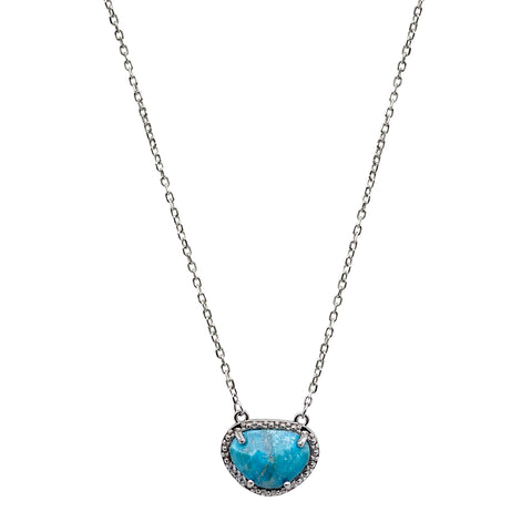 December Birthstone Necklace turquoise silver gold