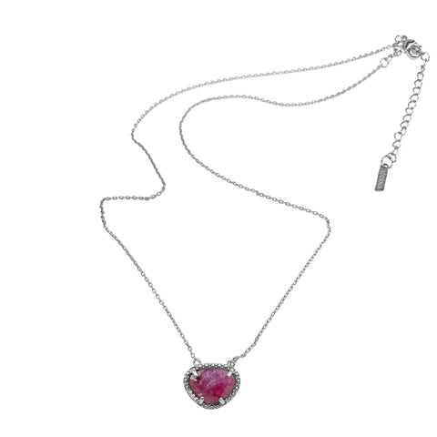 July Birthstone Necklace ruby silver gold