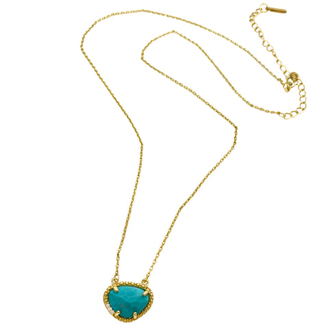 December Birthstone Necklace turquoise silver gold