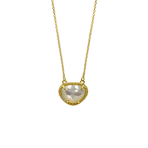 June Birthstone Necklace freshwater pearl silver gold