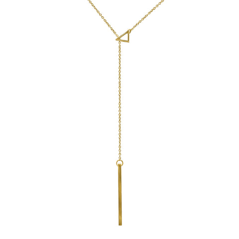 Triangle Lariat Necklace gold