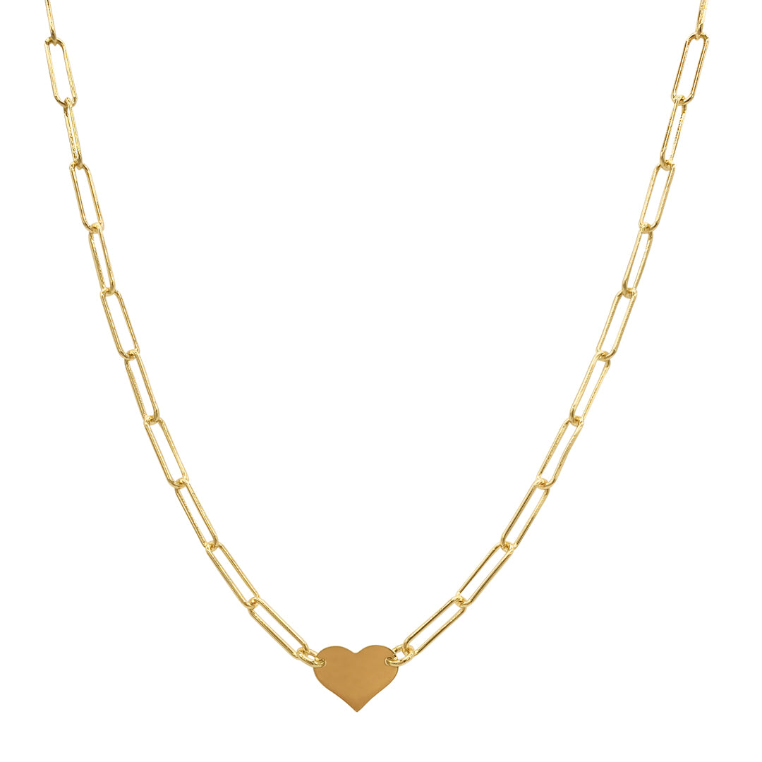 Lock Paper Clip Chain Toggle Necklace gold – ADORNIA