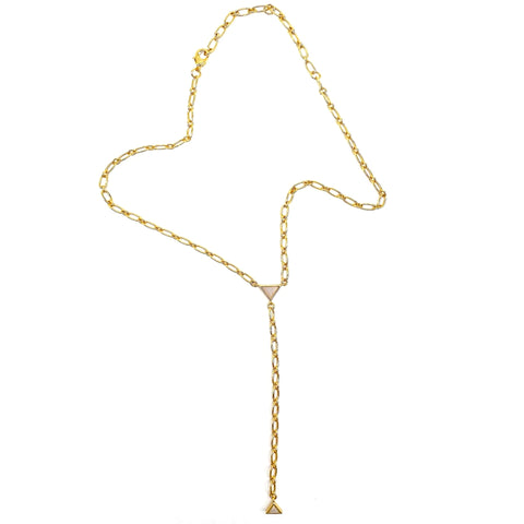 Triangle Moonstone Y Necklace gold