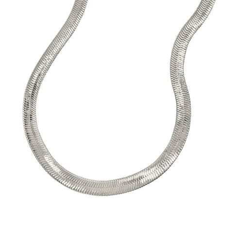 Herringbone Snake Chain Necklace silver gold