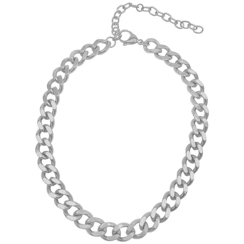 Curb Chain Necklace silver gold