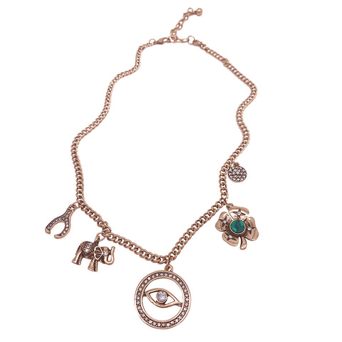 Mixed Charm Necklace rose gold