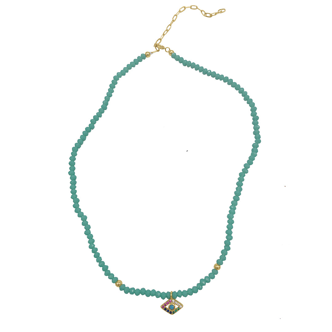 Gelin Rope Chain Evil Eye Bead Necklace in 14K Gold – Gelin Diamond