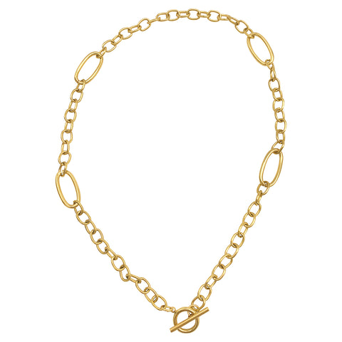 Mixed Link Toggle Necklace gold
