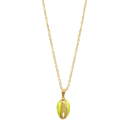 Cowrie Shell Necklace yellow gold