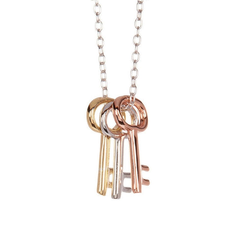 Three Key Necklace gold silver