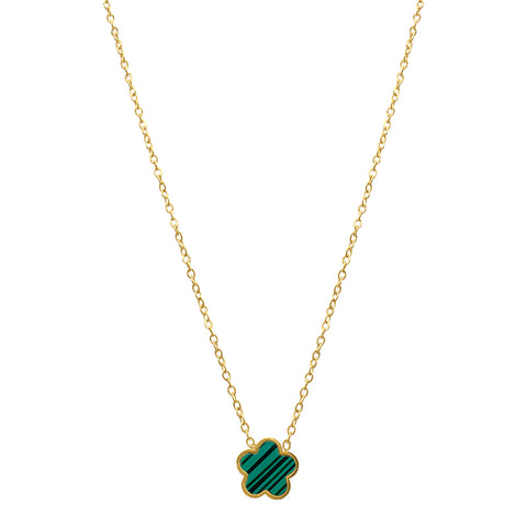 Green Clover Necklace gold