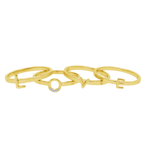 Love Stack Ring Stacking Set silver yellow gold rose gold