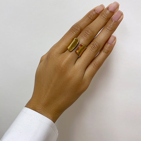 Tall Open Band Ring gold