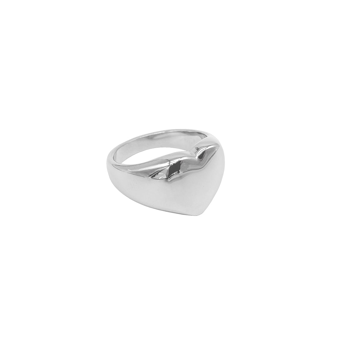 Heart Signet Ring silver – ADORNIA