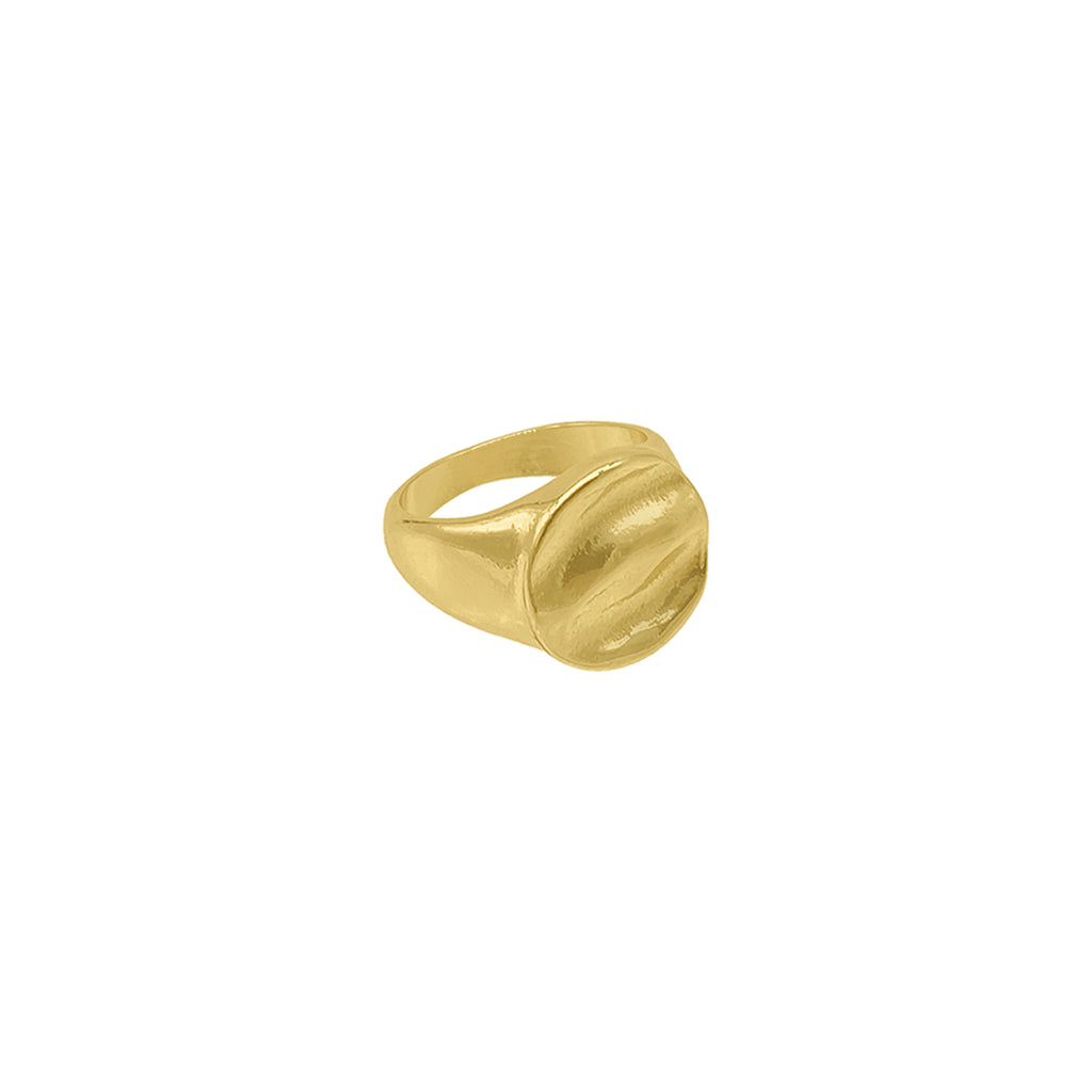 Ripple Signet Ring gold