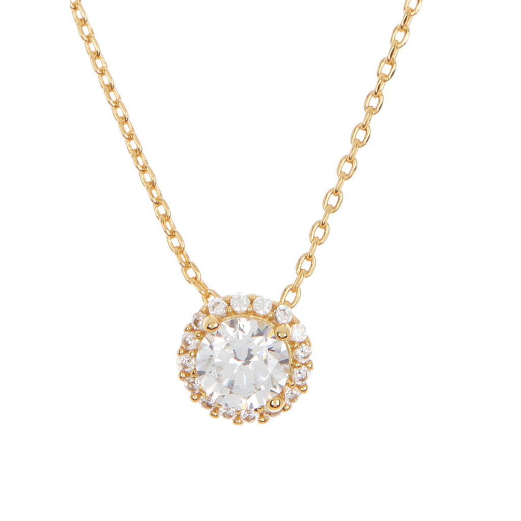 Crystal Floating Halo Necklace silver gold